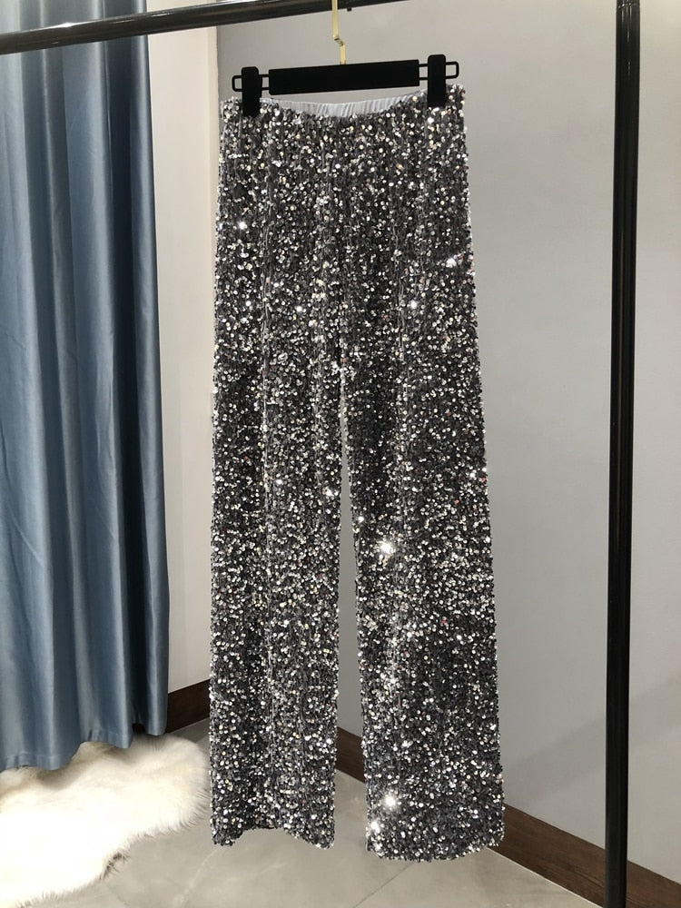 Glitter Broek Tanya | Glamoureuze en Comfortabele Losse Broek