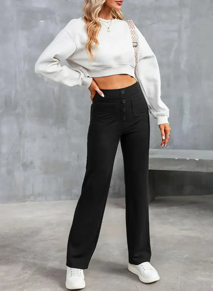 Hoge Taille Casual Broek Elastisch Comfortabele Losse Broek