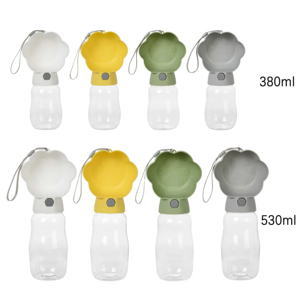 Draagbare Drinkfles voor Honden en Katten, 2-in-1 Water en Voer Dispenser