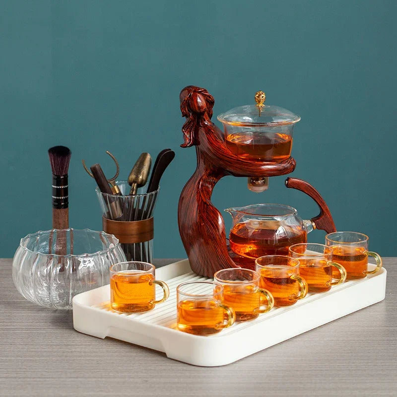 Theepot Set Automatisch Glazen Theeset met Houder