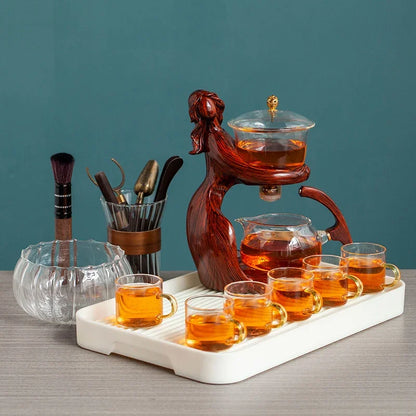 Theepot Set Automatisch Glazen Theeset met Houder