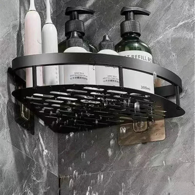 Badkamer Wandrek Aluminium Hoekhouder Zonder Boren voor Zeep en Shampoo