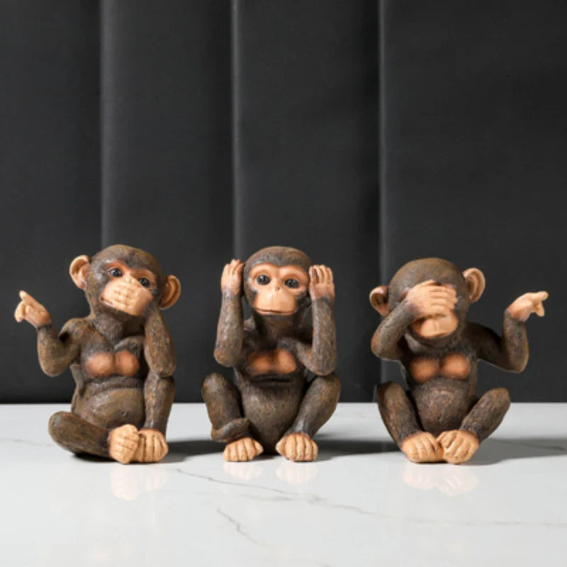 Gorilla Beeldenset Nordic Stijl Hars Figuur Decoratie