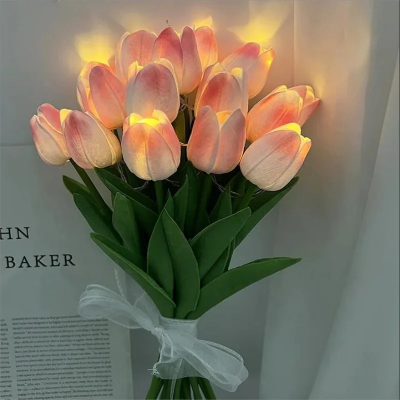 Tulpen Nachtlamp LED Draagbaar Warm Wit Licht Decoratie