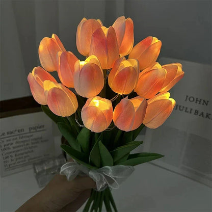 Tulpen Nachtlamp LED Draagbaar Warm Wit Licht Decoratie