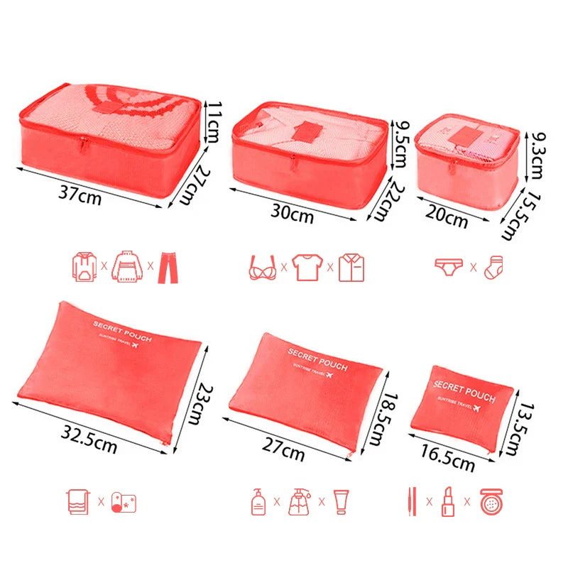 Reisorganizer Set met Opbergzakken en Reistas Accessoires