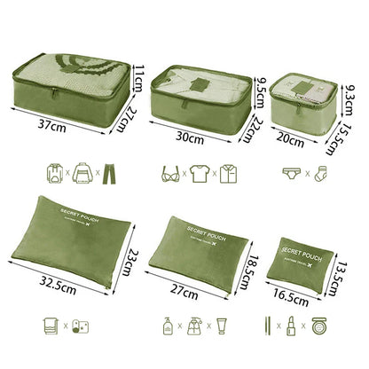 Reisorganizer Set met Opbergzakken en Reistas Accessoires