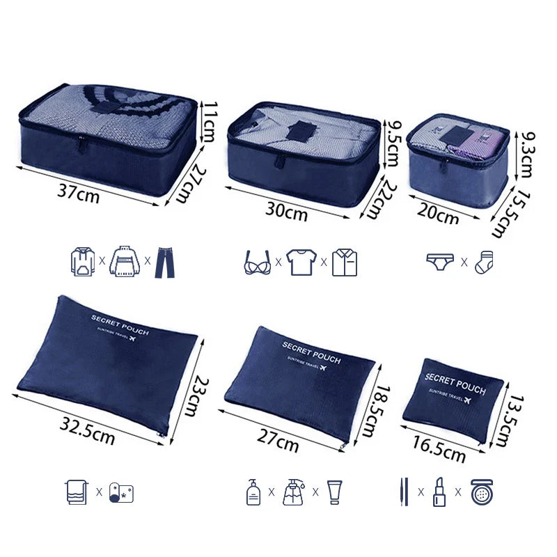 Reisorganizer Set met Opbergzakken en Reistas Accessoires