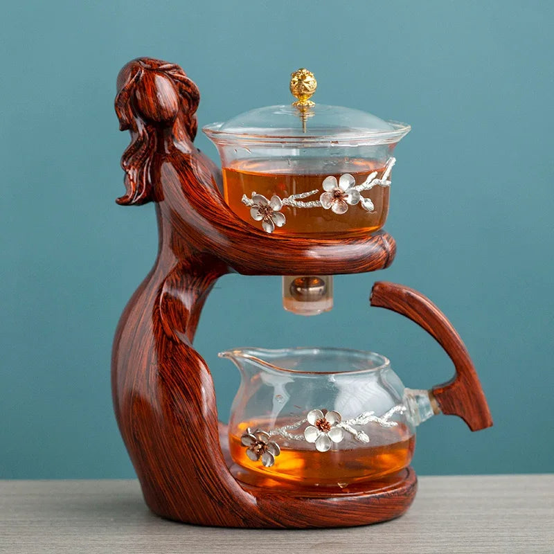 Theepot Set Automatisch Glazen Theeset met Houder
