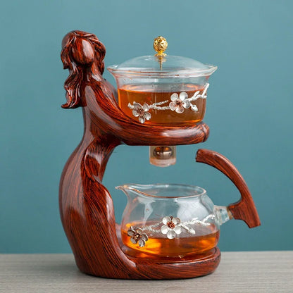 Theepot Set Automatisch Glazen Theeset met Houder