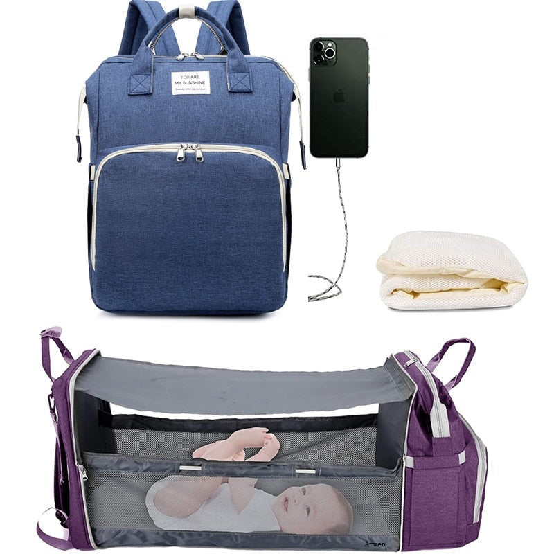 2-in-1 Luiertas Baby Rugzak Draagbaar