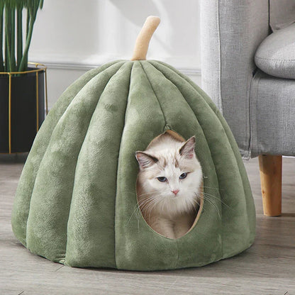 Kattenbed Pompoen Soft Pluche Warm voor Winter