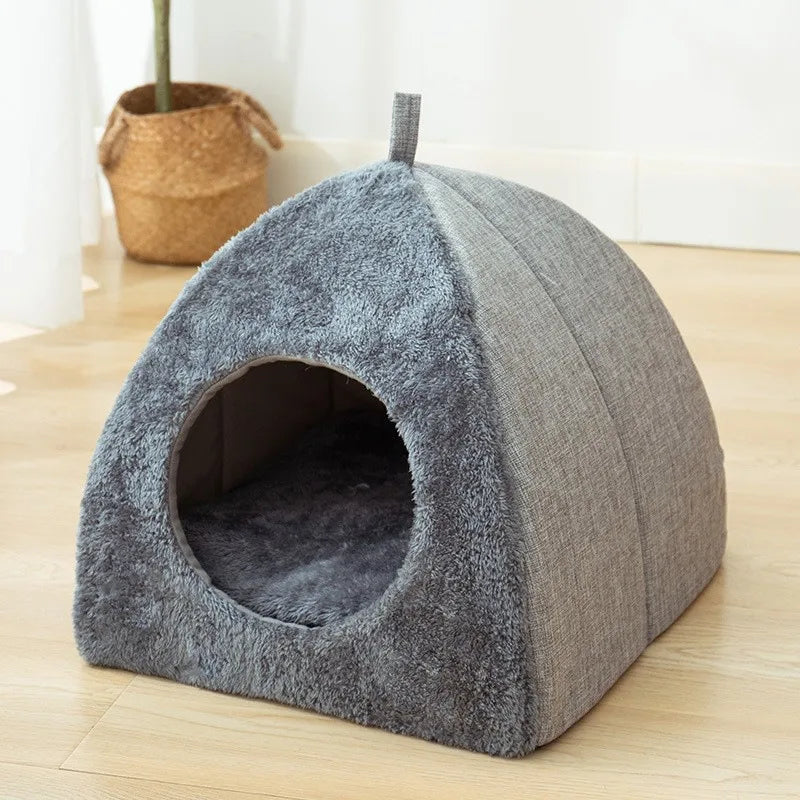 Kattenhuis Luxe Fluwelen Triangel Nest Zacht & Comfortabel