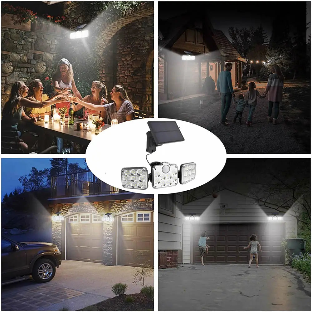 LED Solar Wandlamp Drievoudige Verlichting voor Buiten