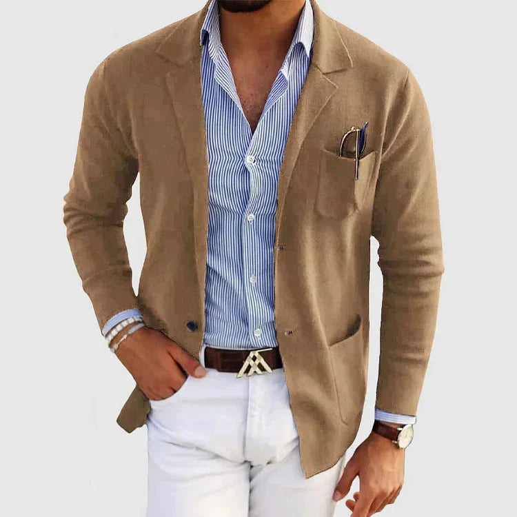 Heren Blazer Elegant met Reverskraag en Knopen