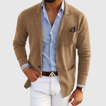 Heren Blazer Elegant met Reverskraag en Knopen