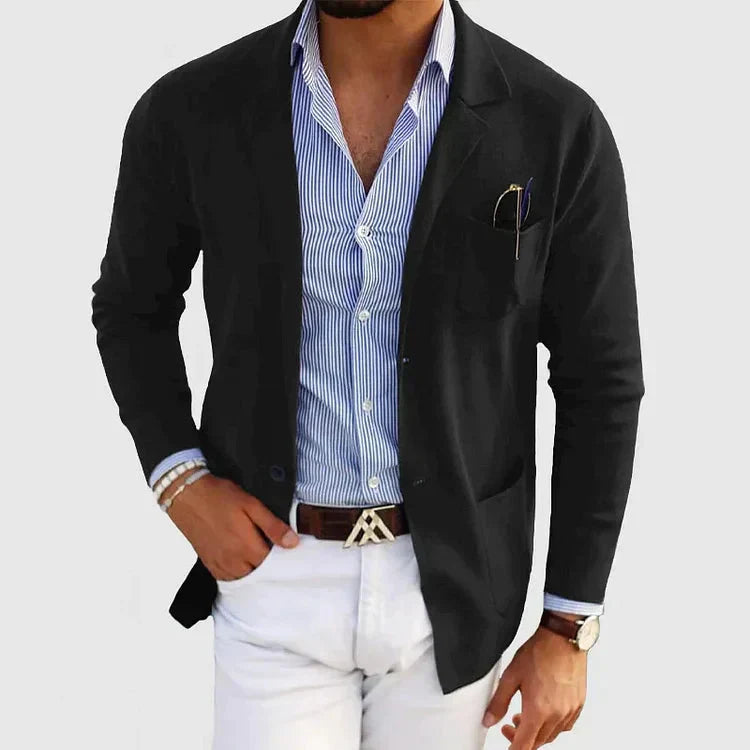 Heren Blazer Elegant met Reverskraag en Knopen