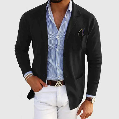Heren Blazer Elegant met Reverskraag en Knopen