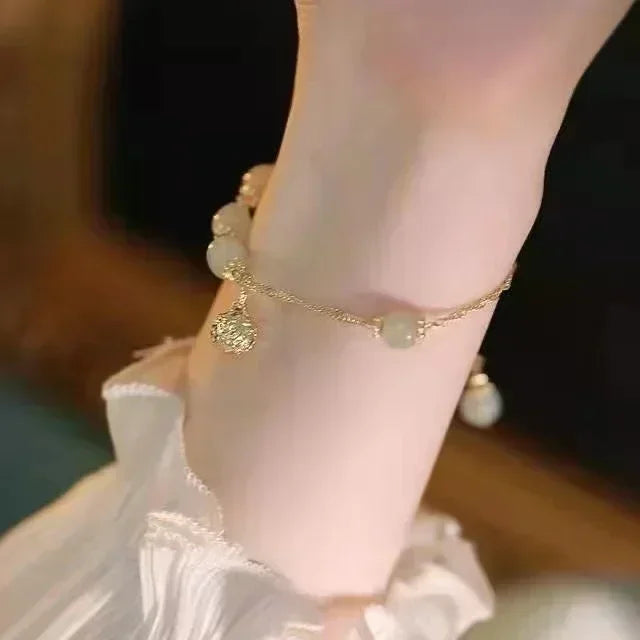 Slangen Armband Set van 4 met Groene Steentjes en Strass