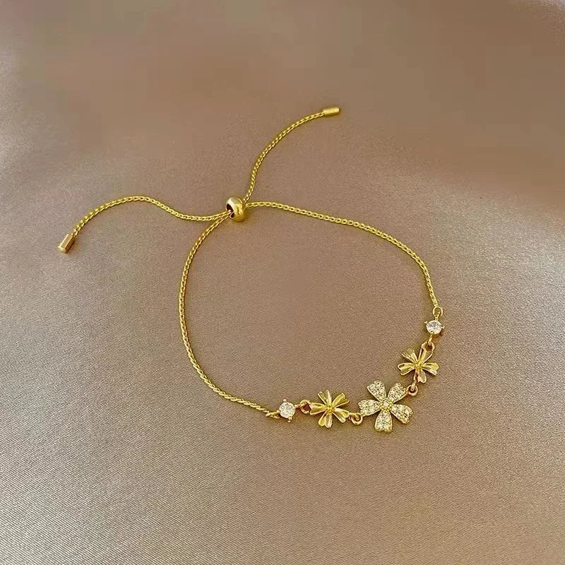 Slangen Armband Set van 4 met Groene Steentjes en Strass