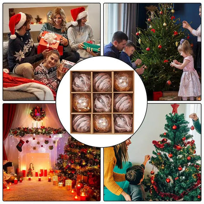 Kerst Decoraties - Set van 9 Kunststof Ornamenten Sneeuwvlok en Balloon