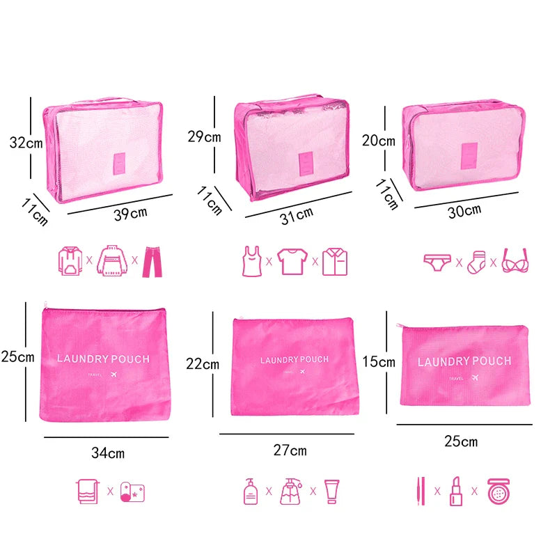 Reisorganizer Set met Opbergzakken en Reistas Accessoires