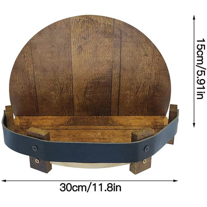 Houten Wijnfles Houder Muurdisplay Vintage Stijl