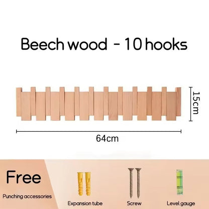 Elegante Houten Kapstok voor de Hal van Walnut Hout