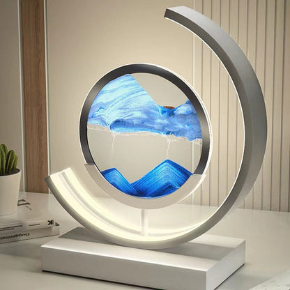 Tafellamp met 3D Zandkunst en LED Verlichting