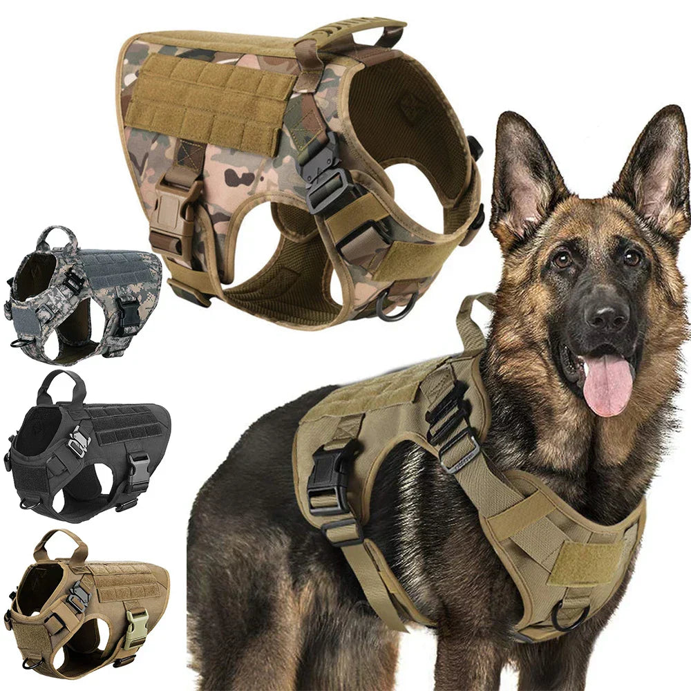 Tactisch Hondenharnas met Handgreep Verstelbaar Leash Set - Velinix