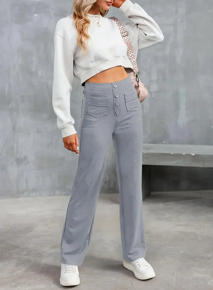 Hoge Taille Casual Broek Elastisch Comfortabele Losse Broek