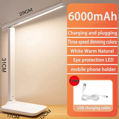 LED Bureaulamp Oplaadbaar Dimbaar USB Leeslamp Opvouwbaar