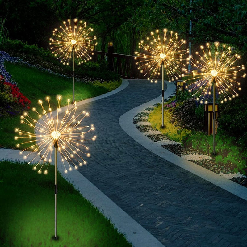 Zonne Lamp Waterdichte Tuinlamp Met Vuurwerk Effect
