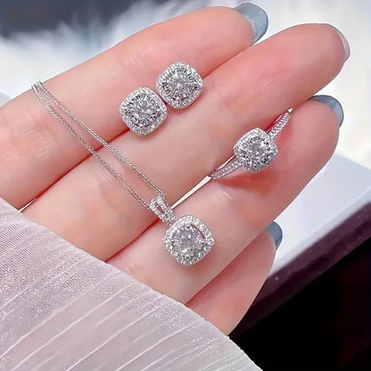 Sieradenset Dames Elegante Ketting Oorbellen Ring