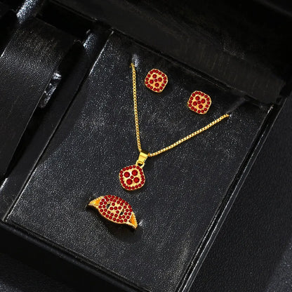 Sieradenset Dames Elegante Ketting Oorbellen Ring