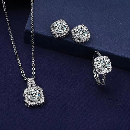 Sieradenset Dames Elegante Ketting Oorbellen Ring - Velinix