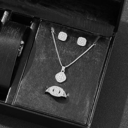 Sieradenset Dames Elegante Ketting Oorbellen Ring