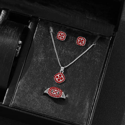 Sieradenset Dames Elegante Ketting Oorbellen Ring