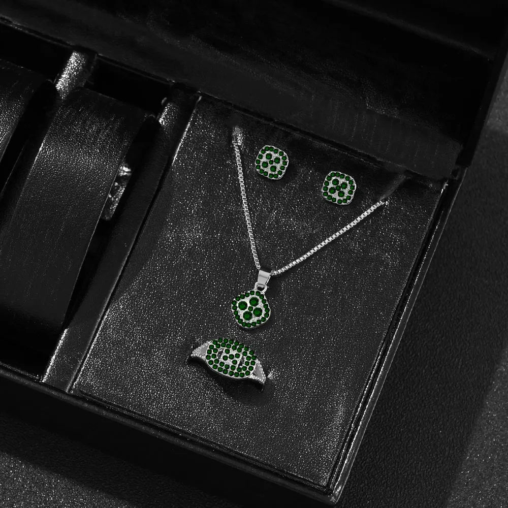 Sieradenset Dames Elegante Ketting Oorbellen Ring