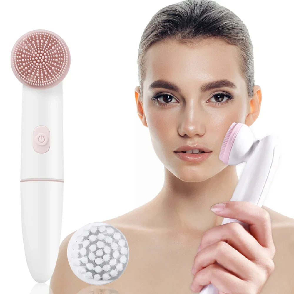 SilkiGlow - Zachte siliconenborstel met gezichtsreiniger en huidmassager 0