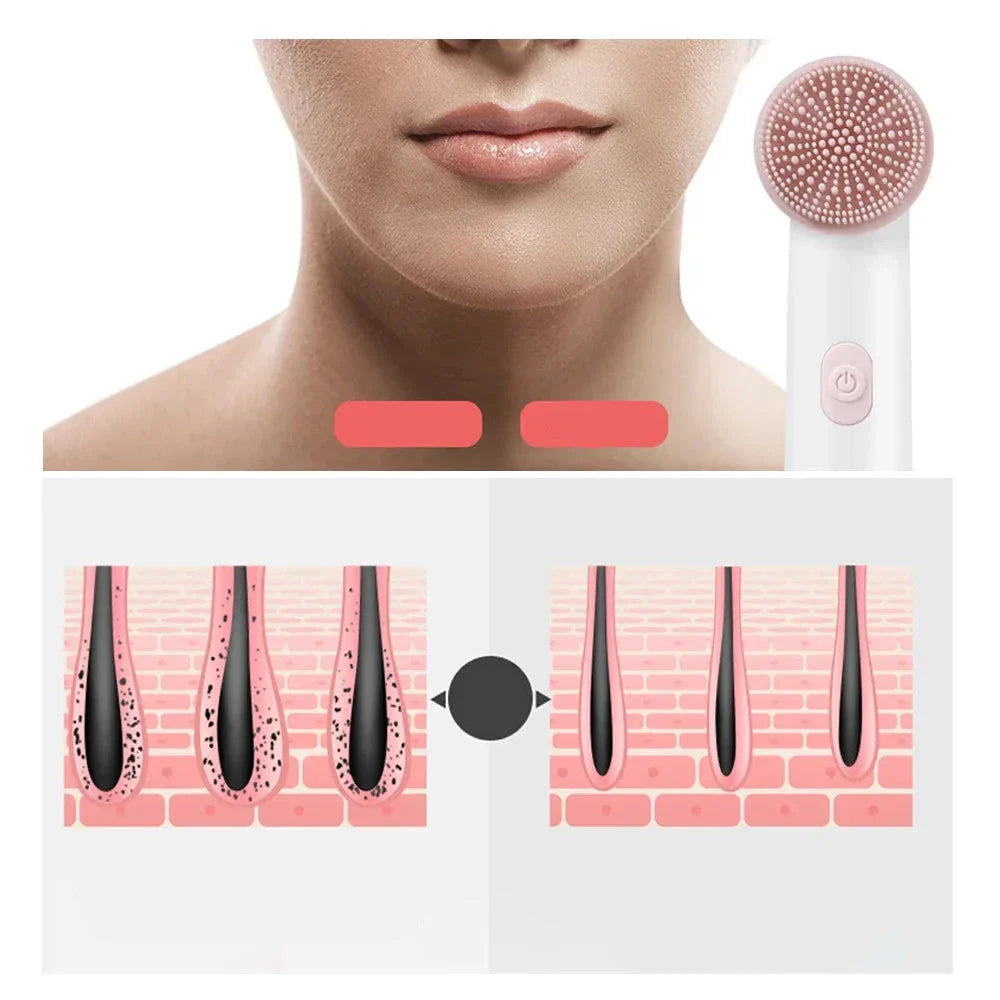 SilkiGlow - Zachte siliconenborstel met gezichtsreiniger en huidmassager 3