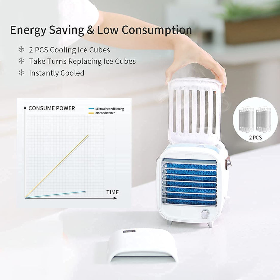 Mini Klimaatbeheerder 3-in-1 Koelen, Bevochtigen en Luchtreinigen