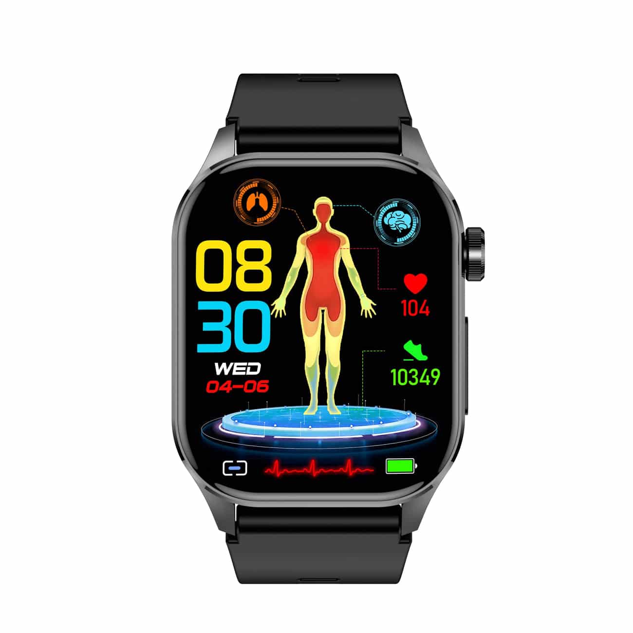 SmartHealth Smartwatch – ECG-, bloeddruk- en hartslagmeter – Compatibel met iOS en Android 8