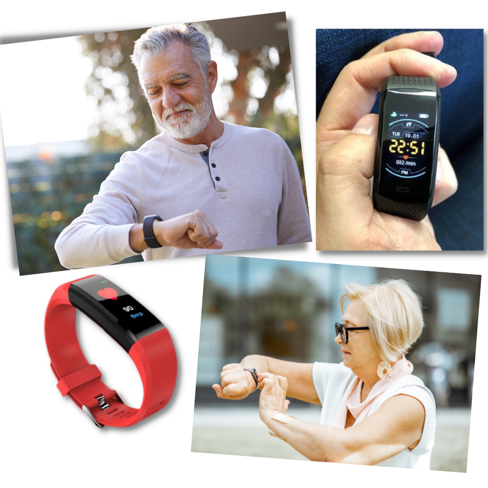 Smartwatch voor Senioren met Gezondheidstracker en LED-Display