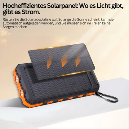 Zonne Powerbank met Zaklamp Waterdicht en Draagbaar