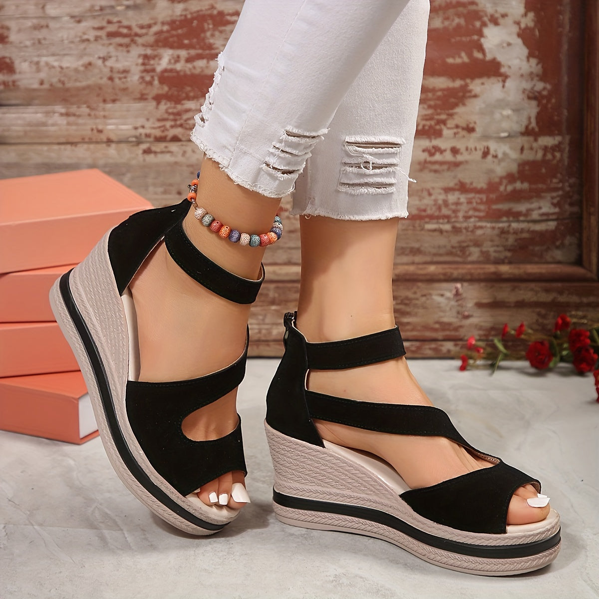 Variant image for Solemio™ – Dames Sandalen met Hak Ademend Ontwerp en Rugzipper-1