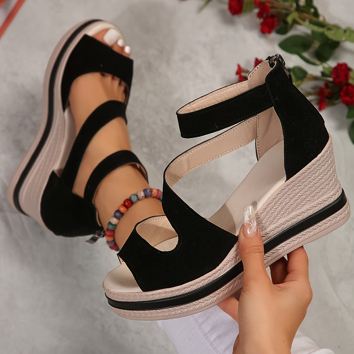 Solemio™ – Dames Sandalen met Hak Ademend Ontwerp en Rugzipper-3