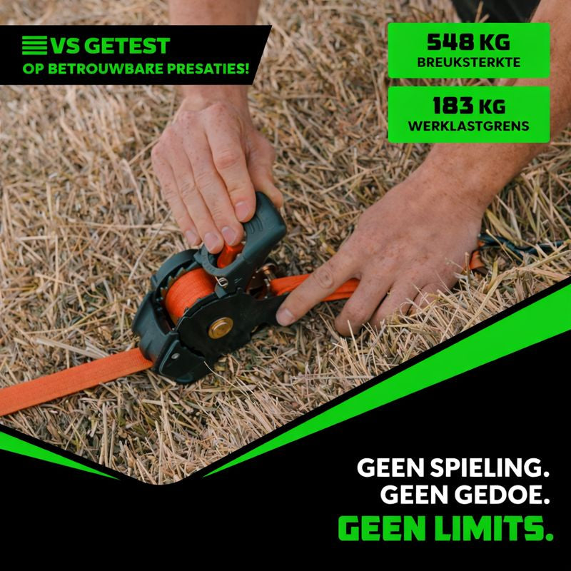 Ratchet Spanbanden Set Zware Lading Uittrekbaar Bevestiging