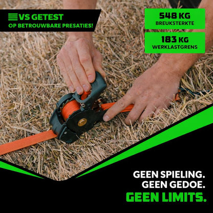 Ratchet Spanbanden Set Zware Lading Uittrekbaar Bevestiging