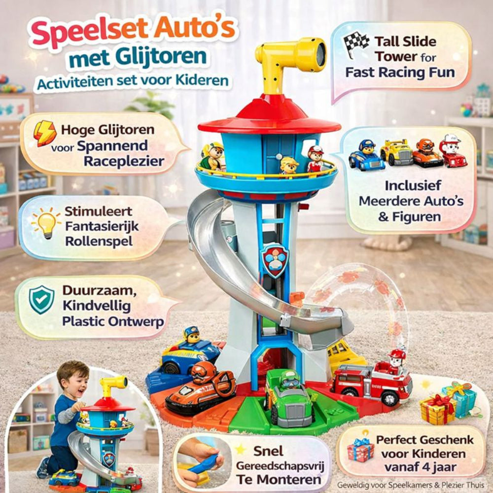 Kinder Racebaan Speelgoed Auto's Glijtoren Set